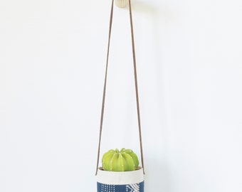 Small Natural Canvas Hanging Planter | Indigo