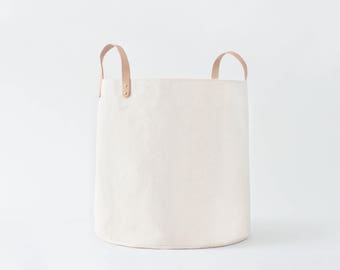 Large Natural Canvas Bucket Basket