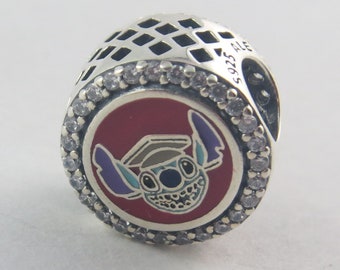 Authentic Pandora Disney Stitch Class of 2022 Charm – Sterling Silver Lilo & Stitch Bead, Fits Moments Bracelet (D40)