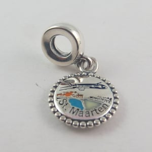 Charm Pandora de San Martín, Charm caribeño, Charm de viaje, Charm de viaje, Regalos para ella, Regalo de cumpleaños, Charm de pulsera europea (T26)