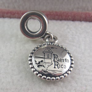 Pandora Puerto Rico Charm USA Charm US Charm Travel Charm Travel Themed Charm Gifts for Her Birthday Gift European Bracelet Charm (T4)