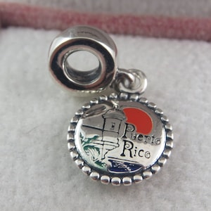 Pandora Puerto Rico Charm USA Charm US Charm Travel Charm Travel Themed Charm Gifts for Her Birthday Gift European Bracelet Charm (T1)