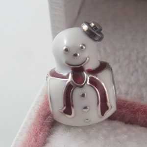 Pandora Snowman Charm Snow Man Charm Happy Snowman Charm Christmas Themed Charm Gifts for Her Holiday Christmas Gift European Charm (H8)