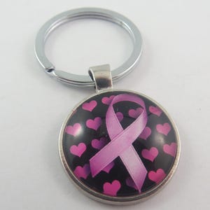 Awareness Ribbon Keychain Pink Ribbon Key Ring Support Gift for Her Awareness Month Keychain Breast Cancer Accessory Celebration Gift Idea