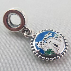 Charm Pandora México, Charm de Iglesia, Charm de Viaje, Pulsera con Tema de Viaje, Regalos para ella, Regalo de Cumpleaños, Charm de Pulsera Europea (T48)