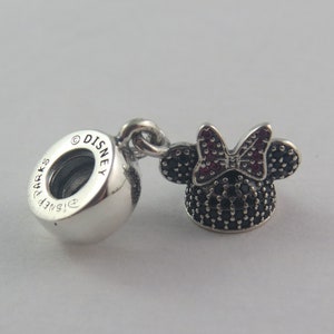 Pandora Disney Minnie Mouse Charm Czapeczka z uchem Myszki Minnie Charm Pave Charm Prezent dla niej Prezent urodzinowy Prezent świąteczny (D5)