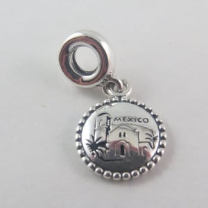 Charm de viaje de la Iglesia de México de Pandora, pulsera con temática de viaje, regalo de cumpleaños para ella, charm de pulsera europea (T51)