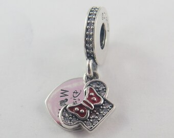 Authentic Pandora Disney Minnie Mouse Mom Charm – Sterling Silver Bead, Fits Moments Bracelet (D26)