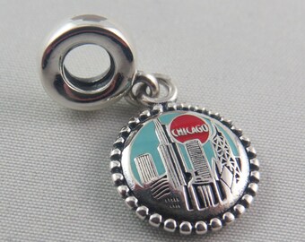 Chicago Charm Chicago Skyline Charm Travel Charm Travel Themed Charm Gifts for Her Birthday Gift Anniversary Gift/Pandora