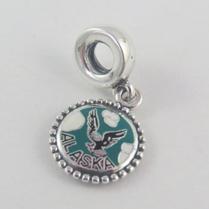 Pandora Alaska Charm USA Charm US Charm Travel Charm Travel Themed Charm Gifts for Her Birthday Gift Christmas European Bracelet Charm (T38)