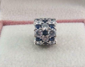Authentic Pandora Blue Clear Sparkle Charm – Sterling Silver