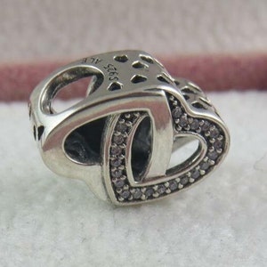 Pandora Heart Charm Entwined Love Charm Love Charm Gifts for Her Birthday Gift Anniversary Gift Wedding Gift European Charm (L2)