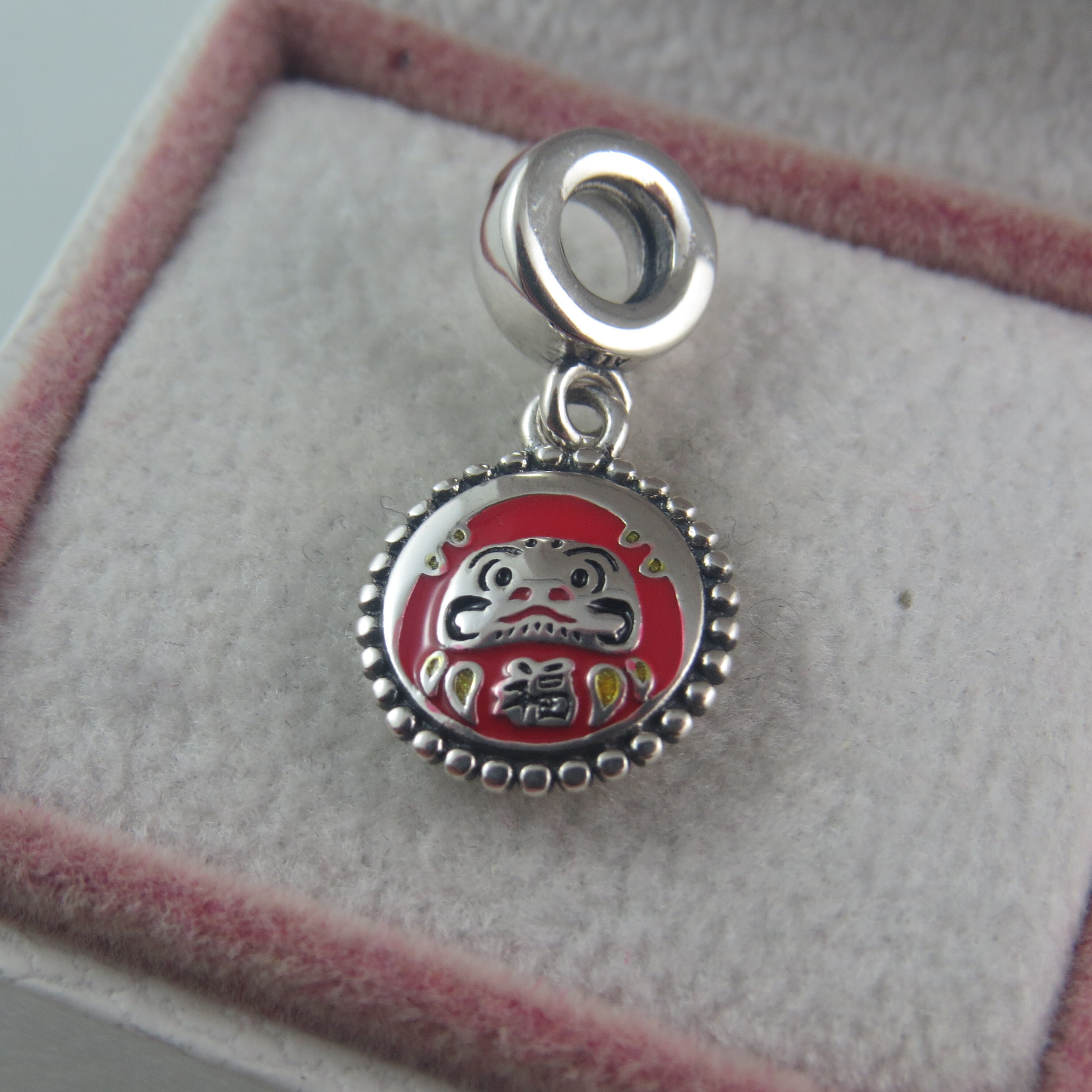 Pandora Red Daruma Doll Charm Japanese Charm Good Luck Charm