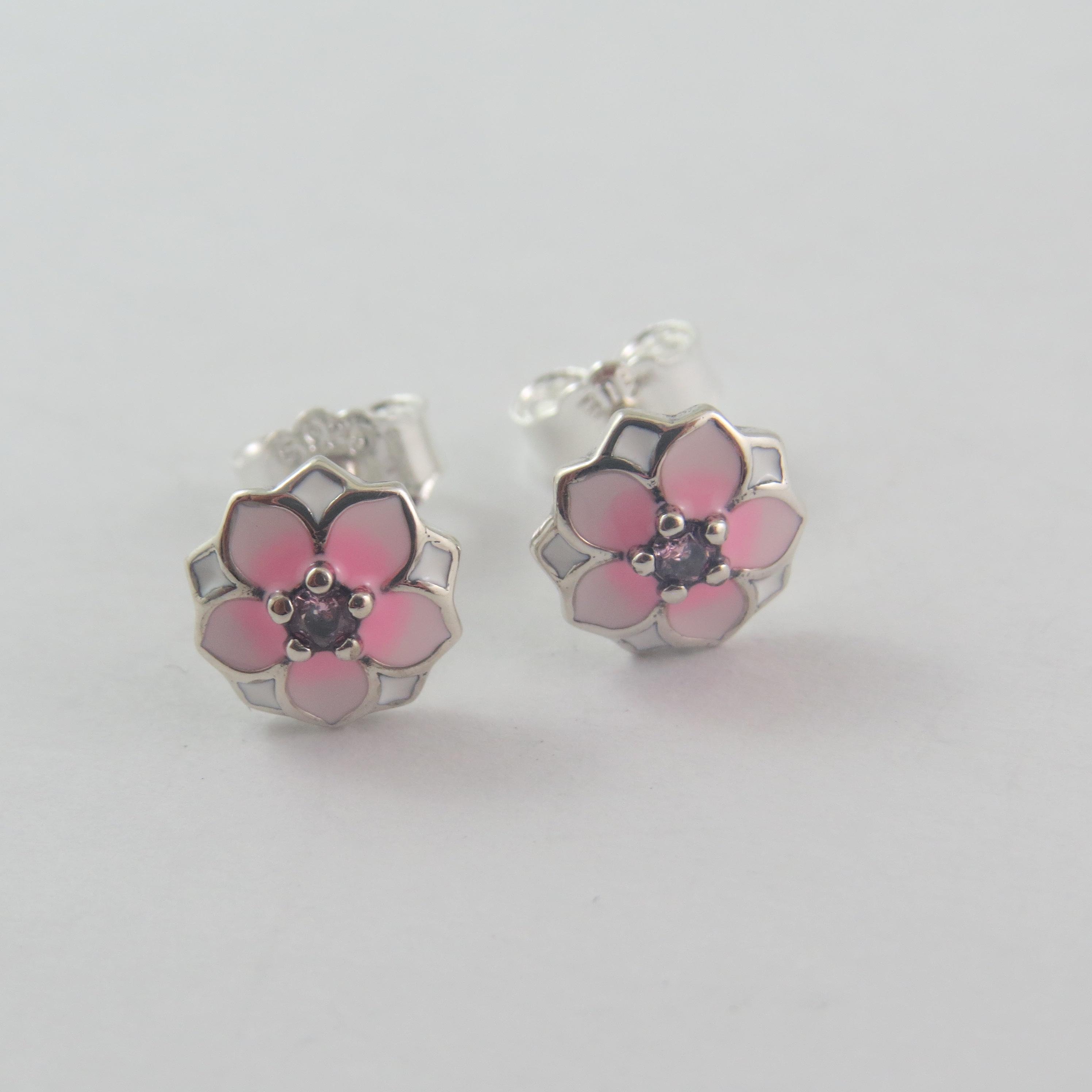 Magnolia Pandora Earrings Pink Flower Sale Pandora Cherry Blossom Earrings  Discount