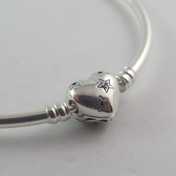 Authentic Pandora Celestial Heart Clasp Bangle Bracelet 21cm 8.3 