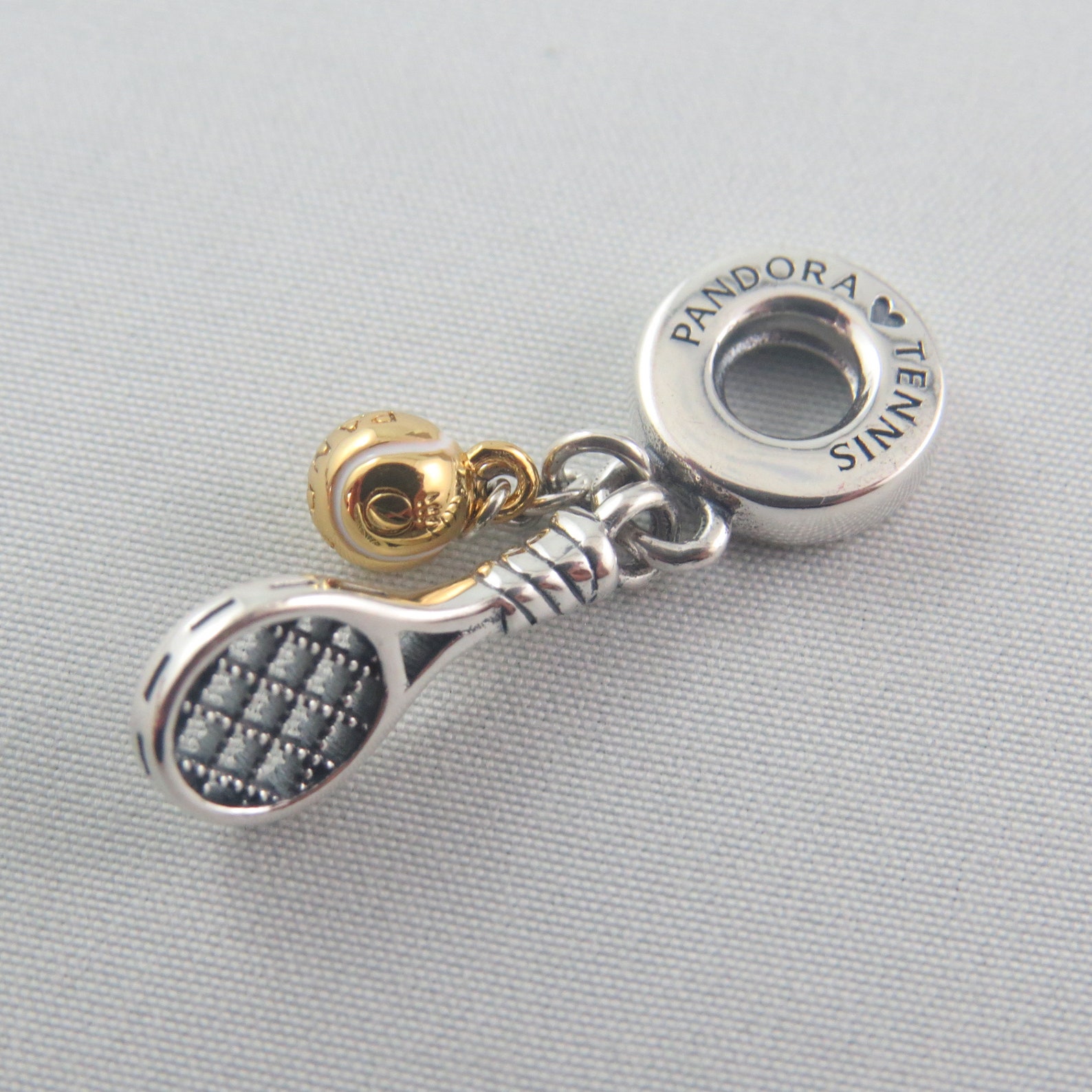 Pandora Tennis Racket & Ball Dangle Charm B23.... Etsy