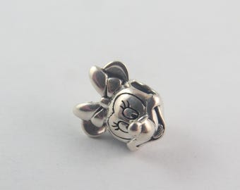 Authentic Pandora Disney Minnie Mouse Portrait Charm - Sterling Silver, Fits Moments Bracelet (MD17)