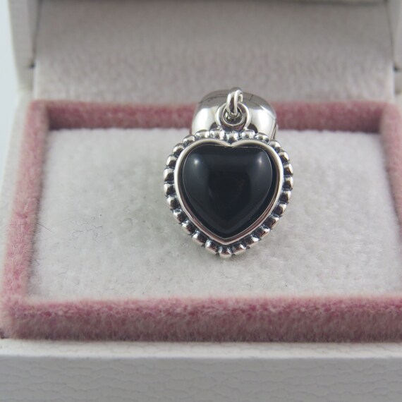 Pandora Black Onyx Heart Pendant Clip 