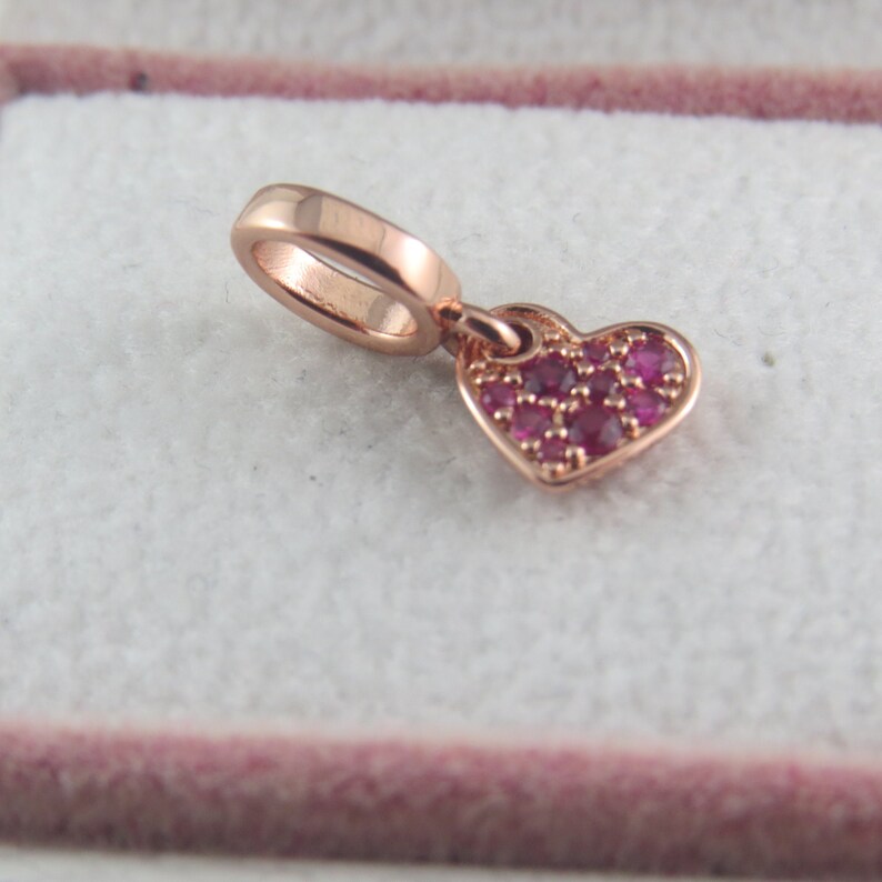 Red Tilted Heart Dangle Charm/s925 Ale 