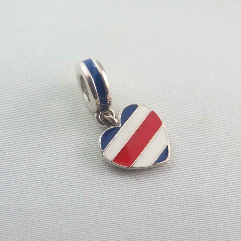 Pandora Exclusive Costa Rica Heart Flag Dangle Charm Etsy