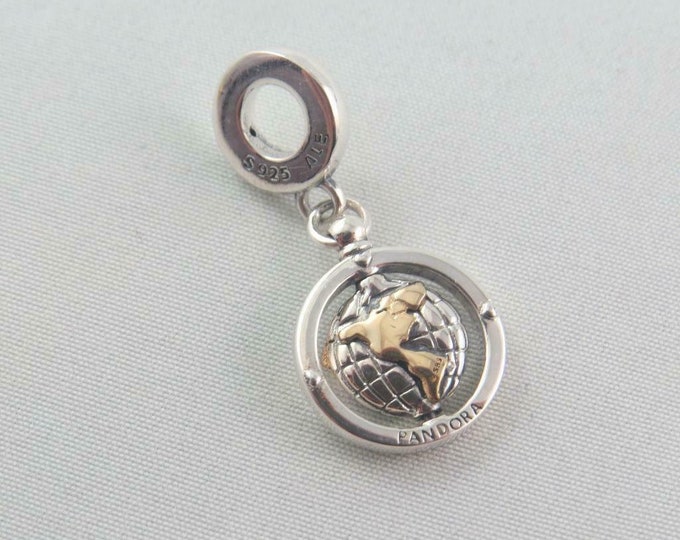 Spinning World, You Mean the World to Me Dangle Charm/s925 Ale Sterling