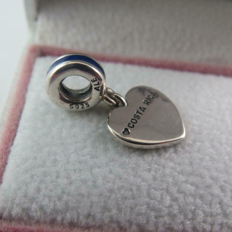 Pandora Exclusive Costa Rica Heart Flag Dangle Charm Etsy