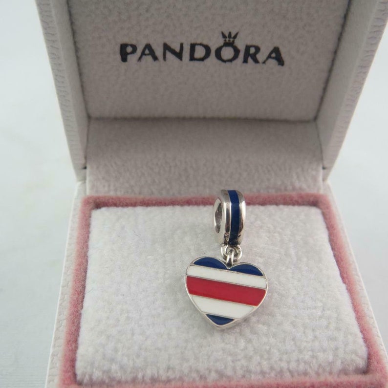 Pandora Exclusive Costa Rica Heart Flag Dangle Charm Etsy