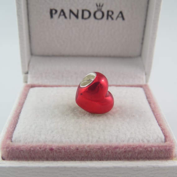 Metallic Red Heart Charm/s925 Ale 
