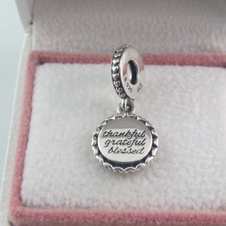Pandora Thankful Grateful Blessed Dangle Charm... Etsy