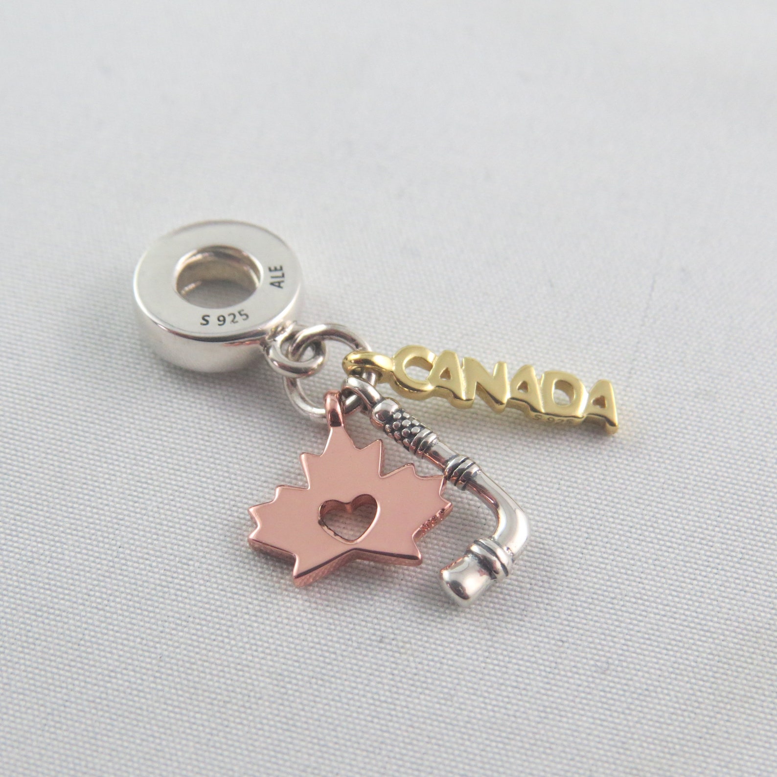 Pandora Canada Maple Leaf & Hockey Dangle Charm Etsy