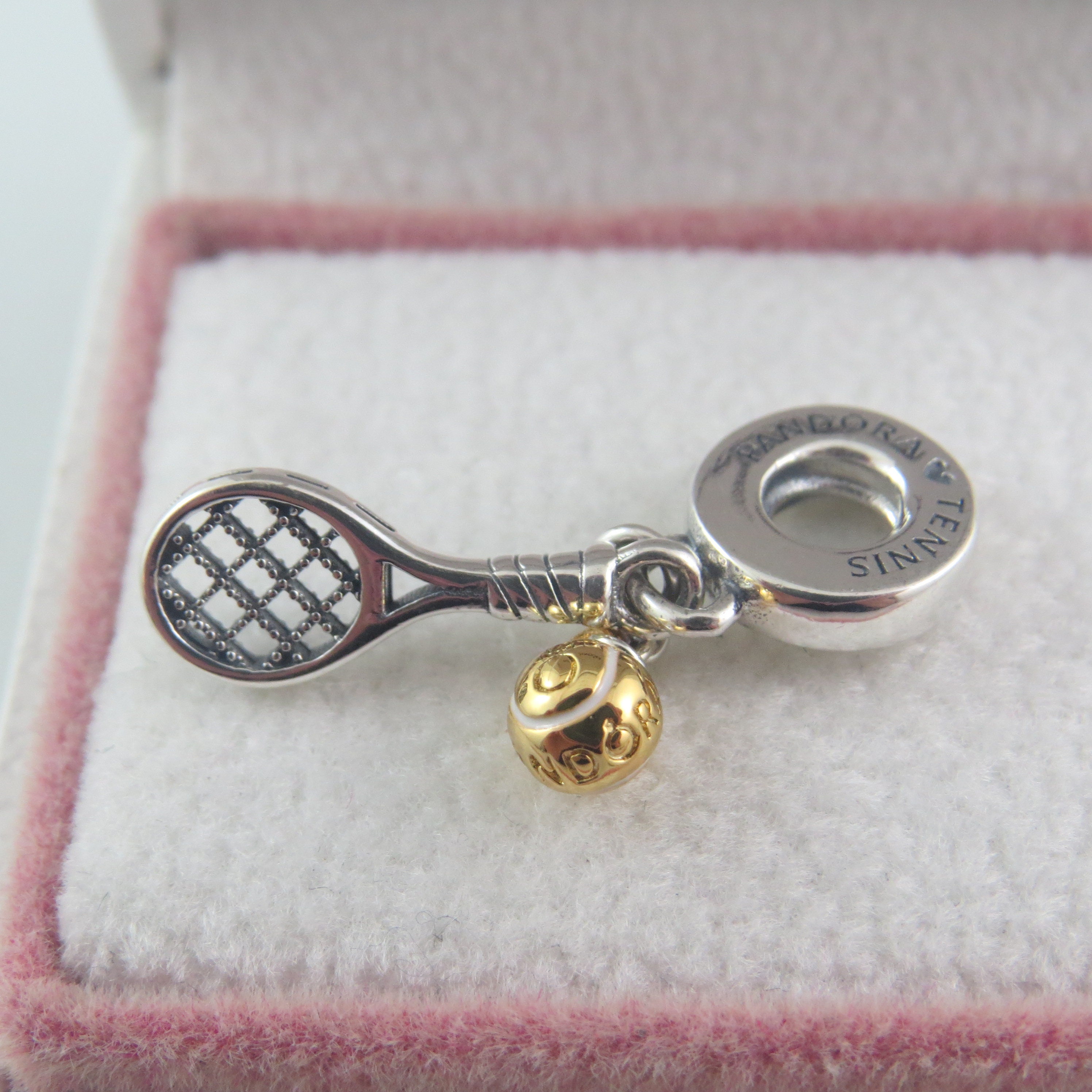 Pandora Tennis Racket & Ball Dangle Charm B23.... Etsy