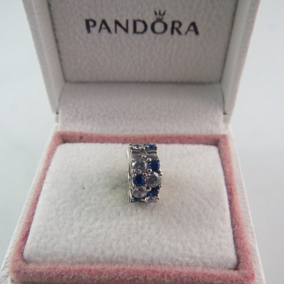 Blue and Clear Sparkle Authentic 925 Sterling Silver Bead Charm Fits Pandor