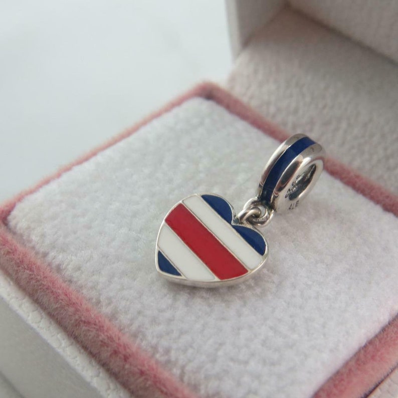 Pandora Exclusive Costa Rica Heart Flag Dangle Charm Etsy