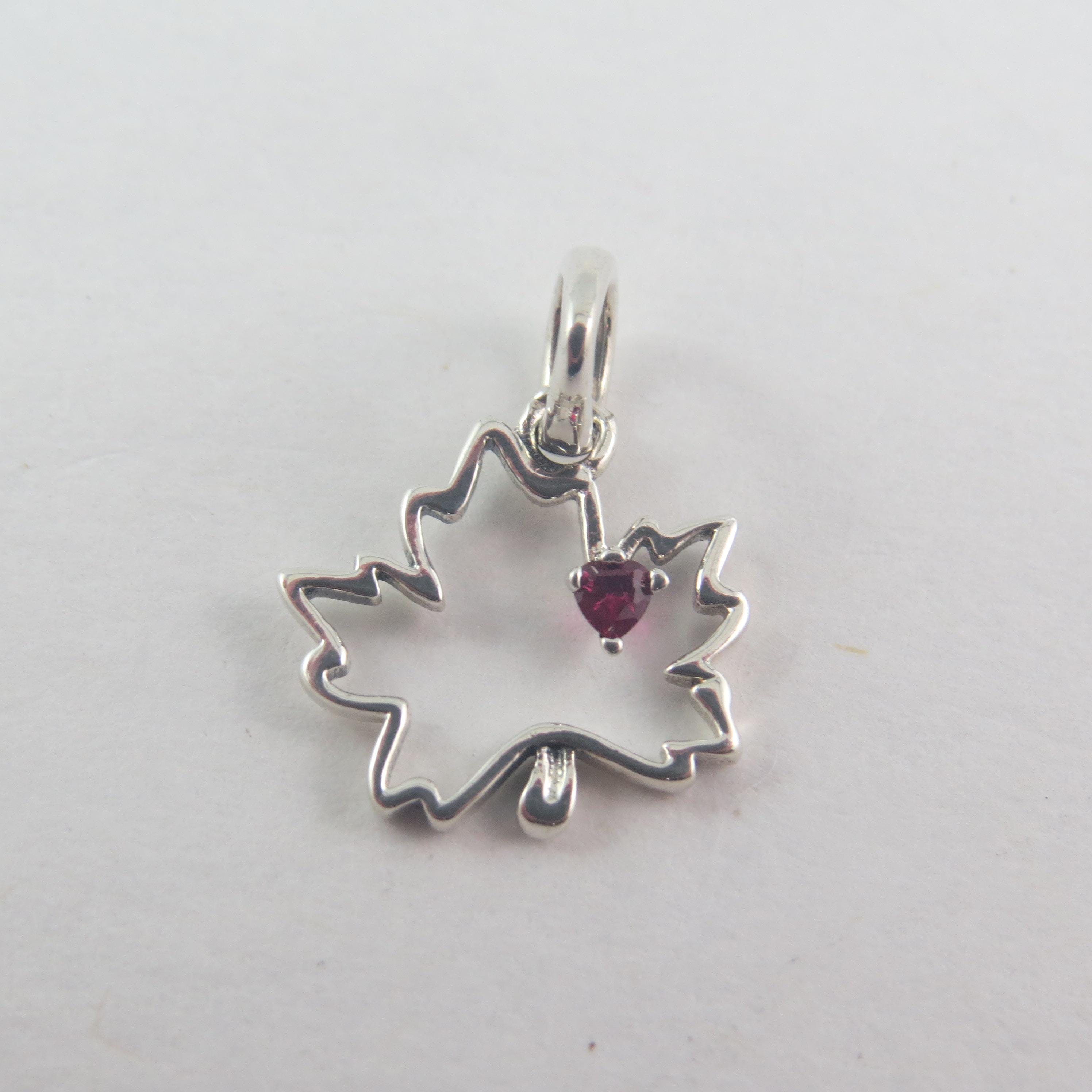 Authentic Pandora Maple Leaf Charm – Sterling Silver Travel Themed - Main Image