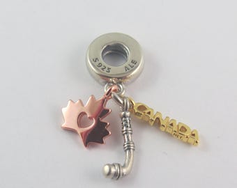 Authentisch Pandora Eishockey Schläger Anhänger - aus Sterlingsilber, passend für Moments Armband (T34)