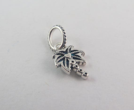 Pandora Palm Tree Charm Opalescent Green Palm Tree Charm