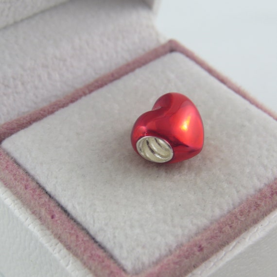 Heart Charm Metallic Red Heart Charm Love Charm Gifts for Her