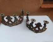 Antique 18th Century Spanish Iron Candlesticks