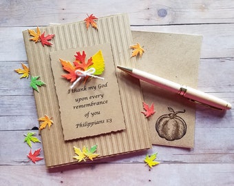 Thanksgiving Card,Thankful for You Card,Handcrafted Card,Thanksgiving, Fall Thankful for You Card,Appreciate You Card, Phil. 1.3,Bible Verse
