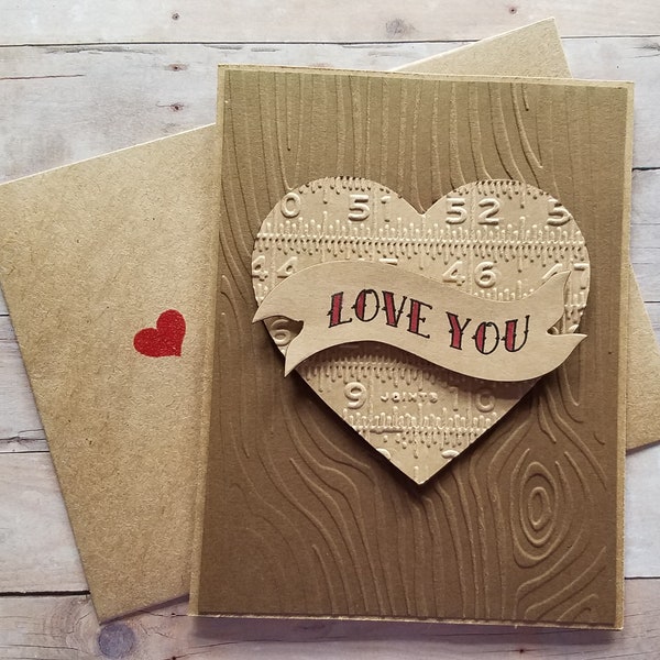 Card for Carpenter  Card for Wood Worker  Card for Wood Craftsman  Card for Contractor  Love You Card for Him  Card for Husband  Love You