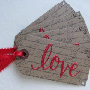 Valentine Tag  Favor Tag  Valentine Love  Handmade Tag  Valentine Tag  Valentine Favor  Love Tag  Handcrafted Tag  Wedding Favor Wedding Tag