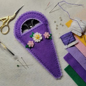 Felt Scissor Keeper Sewing Keepsake Gift for Seamstress Scissor Case Handstitched Gift Gift for Her Scissor Sheath Sewing Accessory