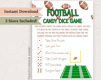Juego de dados de caramelo de fútbol: actividad imprimible para fiestas (PDF) - Fiesta en el portón trasero - Niños