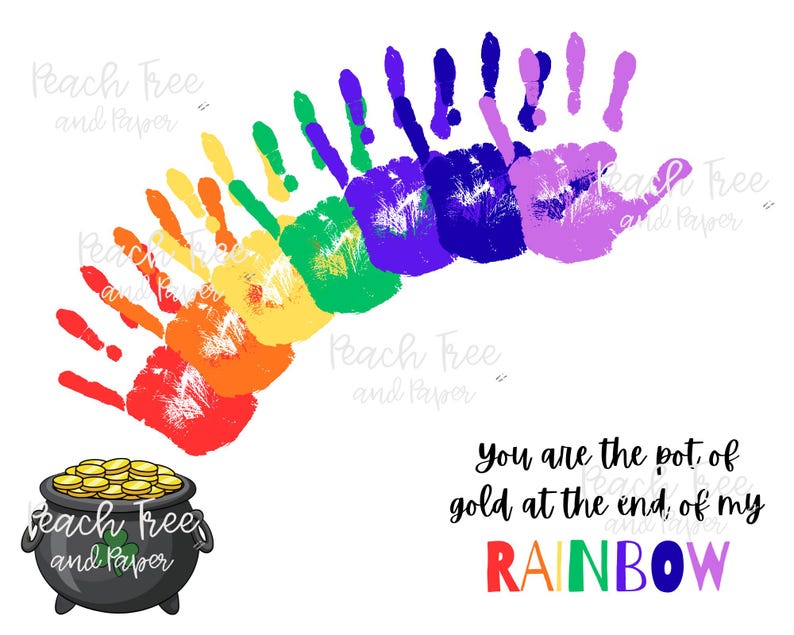 St Patrick Handprint Art Rainbow Keepsake | Pot of Gold Classroom Craft ...