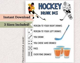 Juego de dados de hockey para beber (descarga instantánea)