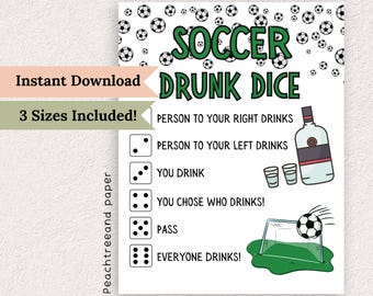 Juego de dados borrachos para beber: actividad imprimible para fiestas (PDF)