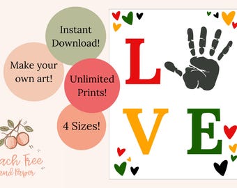 Arte con huellas de manos del Mes de la Historia Afroamericana: actividad educativa y para el aula imprimible (PDF) - Recuerdo familiar - LOVE
