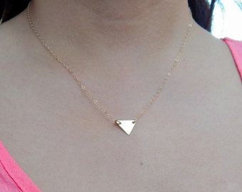 Gold triangle necklace Minimal necklace Geometric Necklace 14K Gold Filled necklace Tiny triangle necklace Layered necklace Simple Necklace