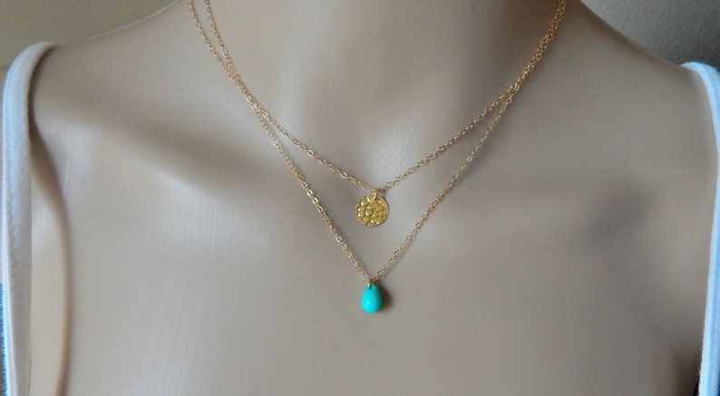 Small Gold Circle Necklace Hammered Texture Simple Necklace - Etsy