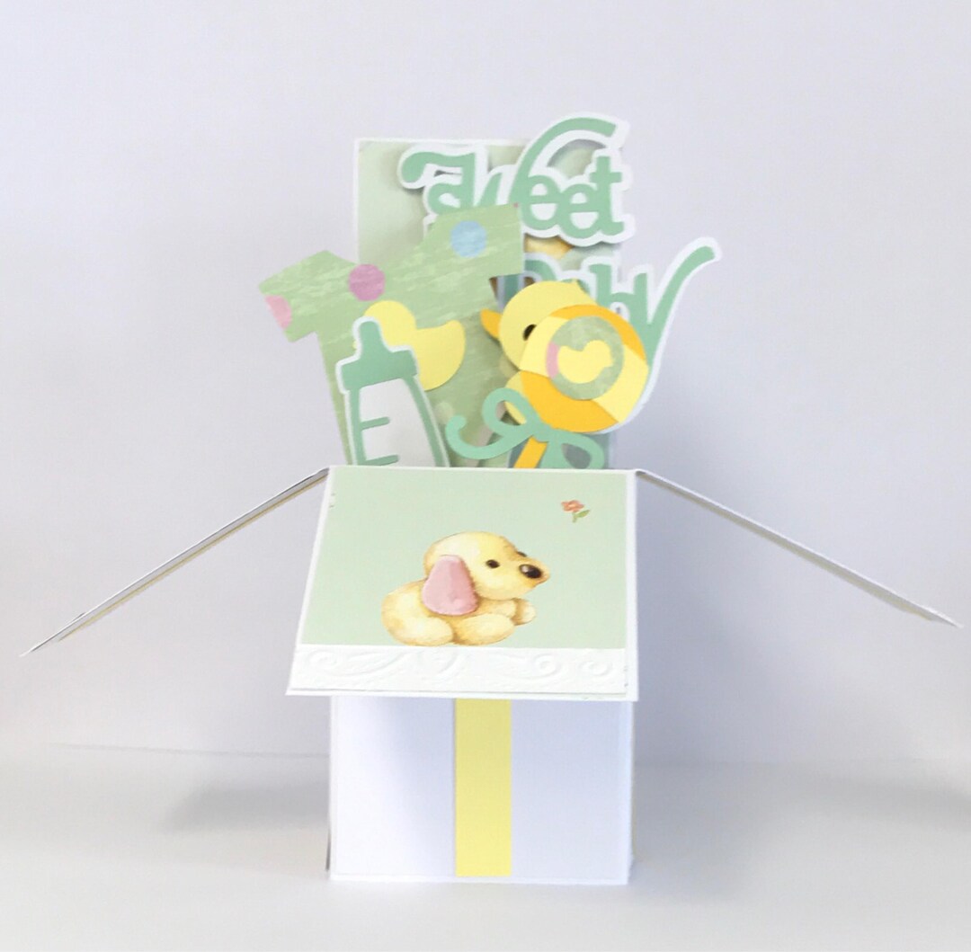 3D Pop Up Baby Shower Boy New Arrival Box Card Etsy